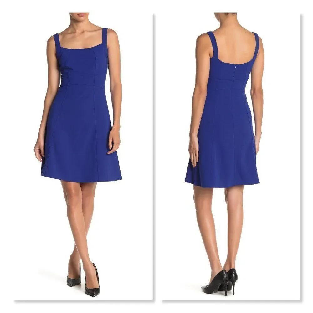 BEBE Fit & Flare Roy Dress size 14 in Blue - NEW